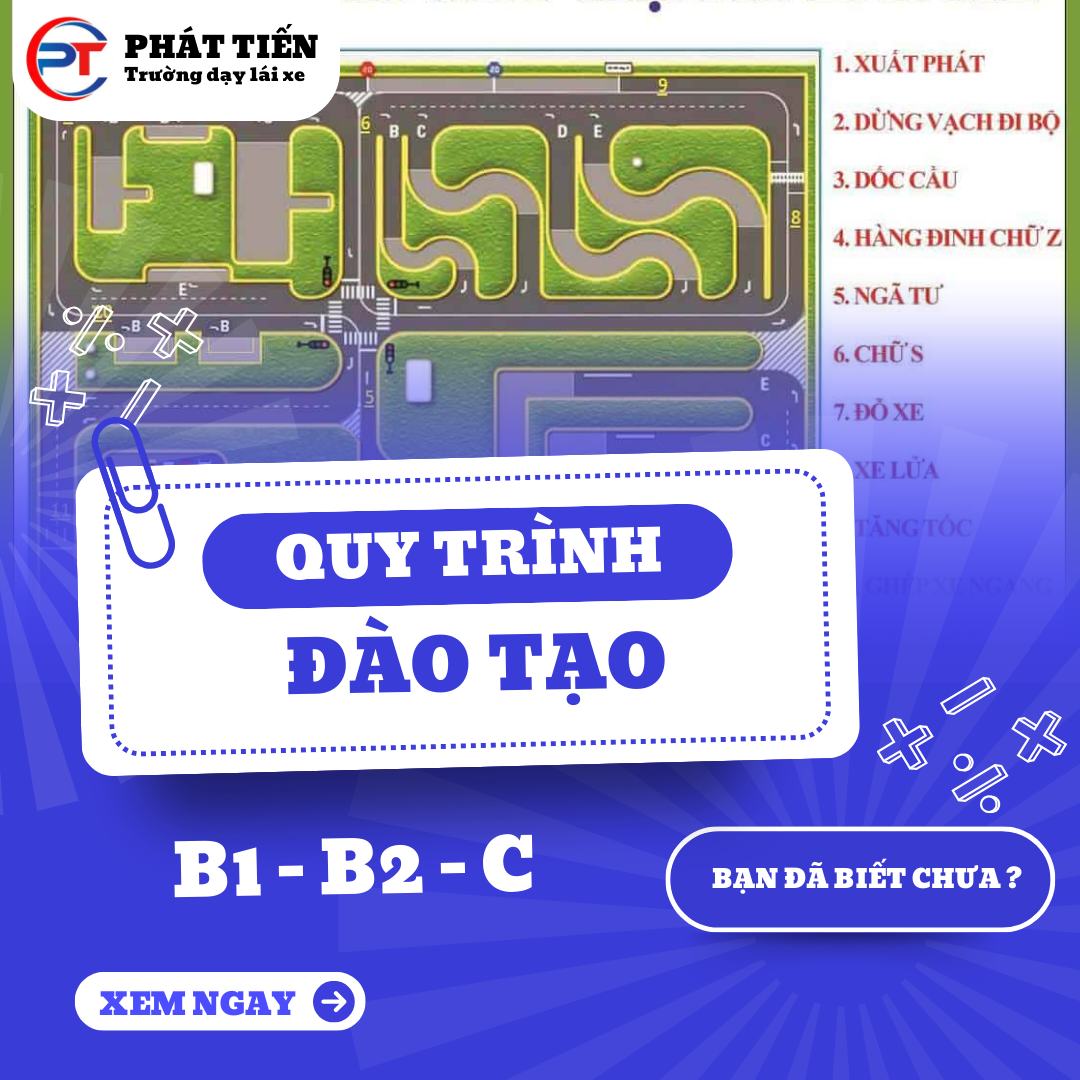 QUY TRÌNH ĐÀO TẠO HẠNG B1 - B2 - C - Trường dạy lái xe Phát Tiến